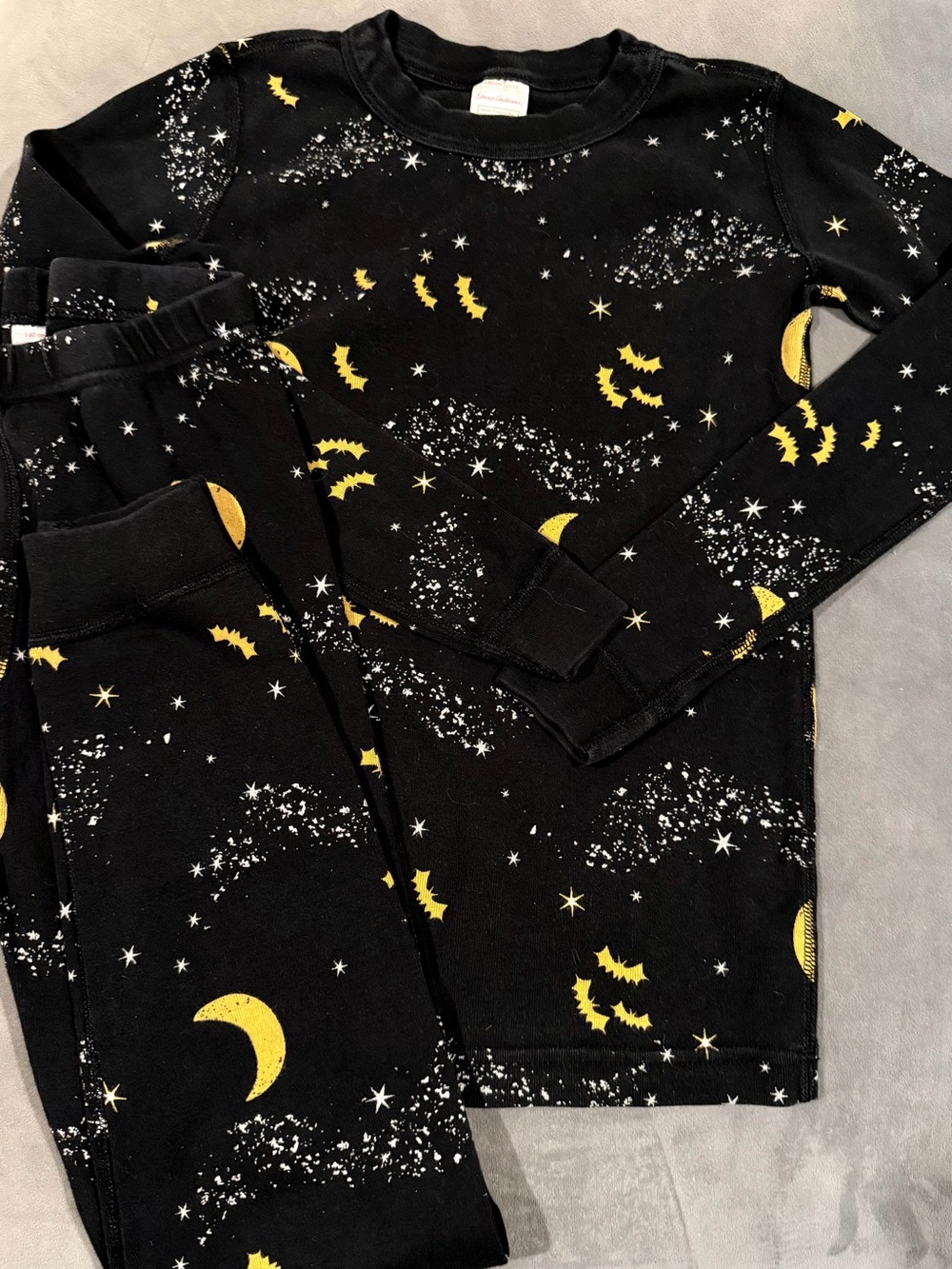 Hanna Andersson Halloween Unisex Black Moon & Stars Long Johns Pajamas